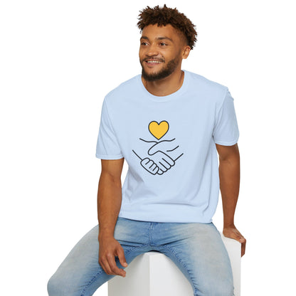 Unisex Softstyle T-Shirt Clasped Hands with Heart
