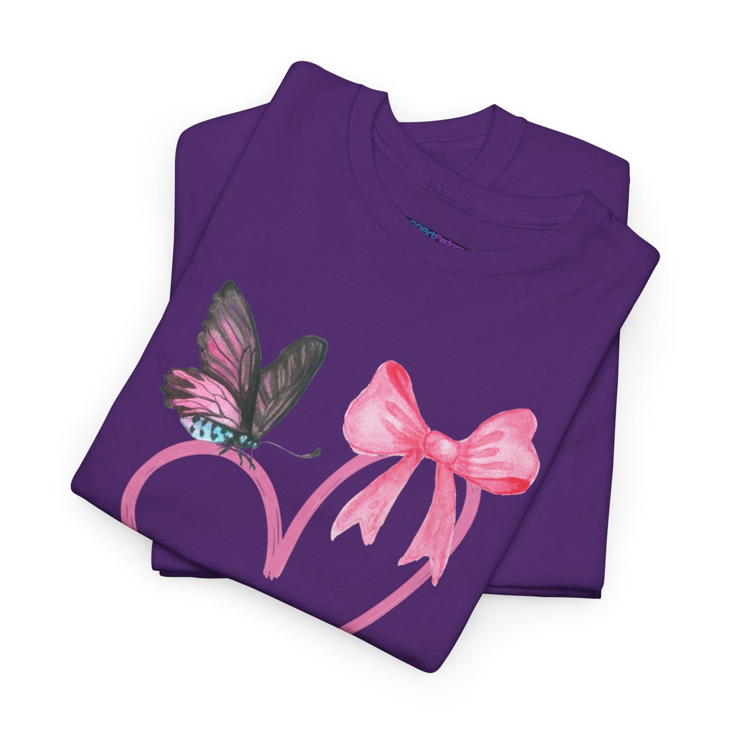 Unisex Heavy Cotton Tee Heart & Butterfly