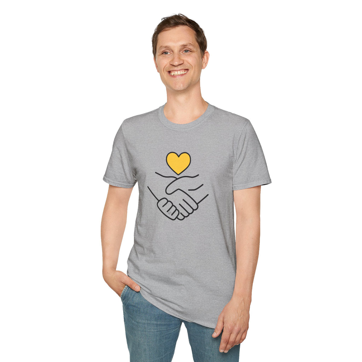Unisex Softstyle T-Shirt Clasped Hands with Heart
