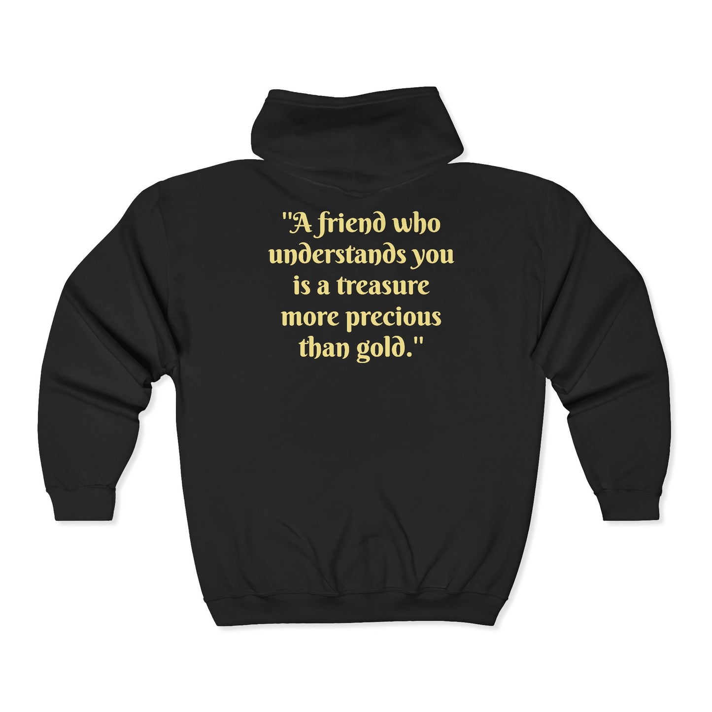 Unisex Heavy Blend Full Zip Hooded Sweatshirt Hand Shake and Friendship Quote
