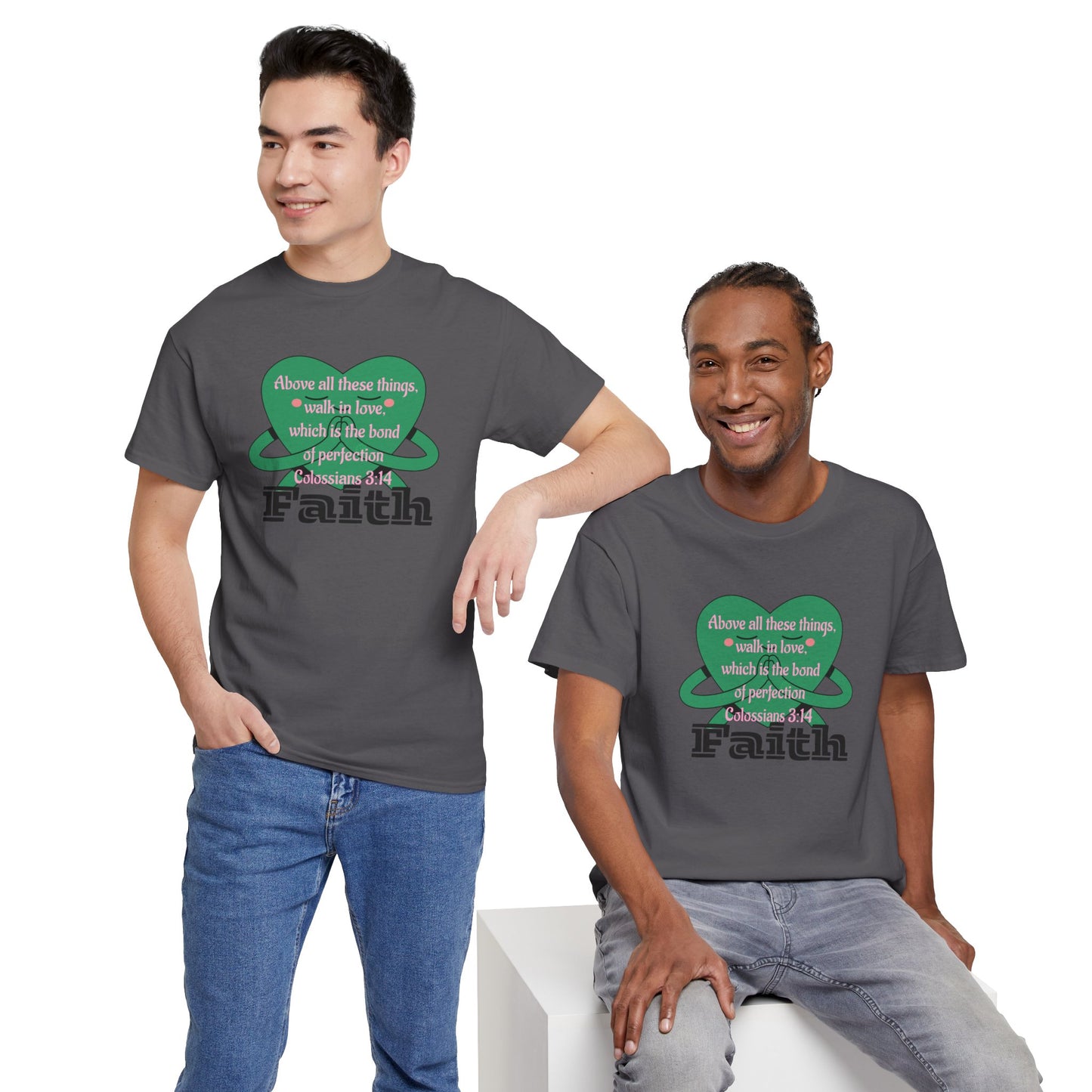 Unisex Heavy Cotton Tee -Faith, Colossians 3:14