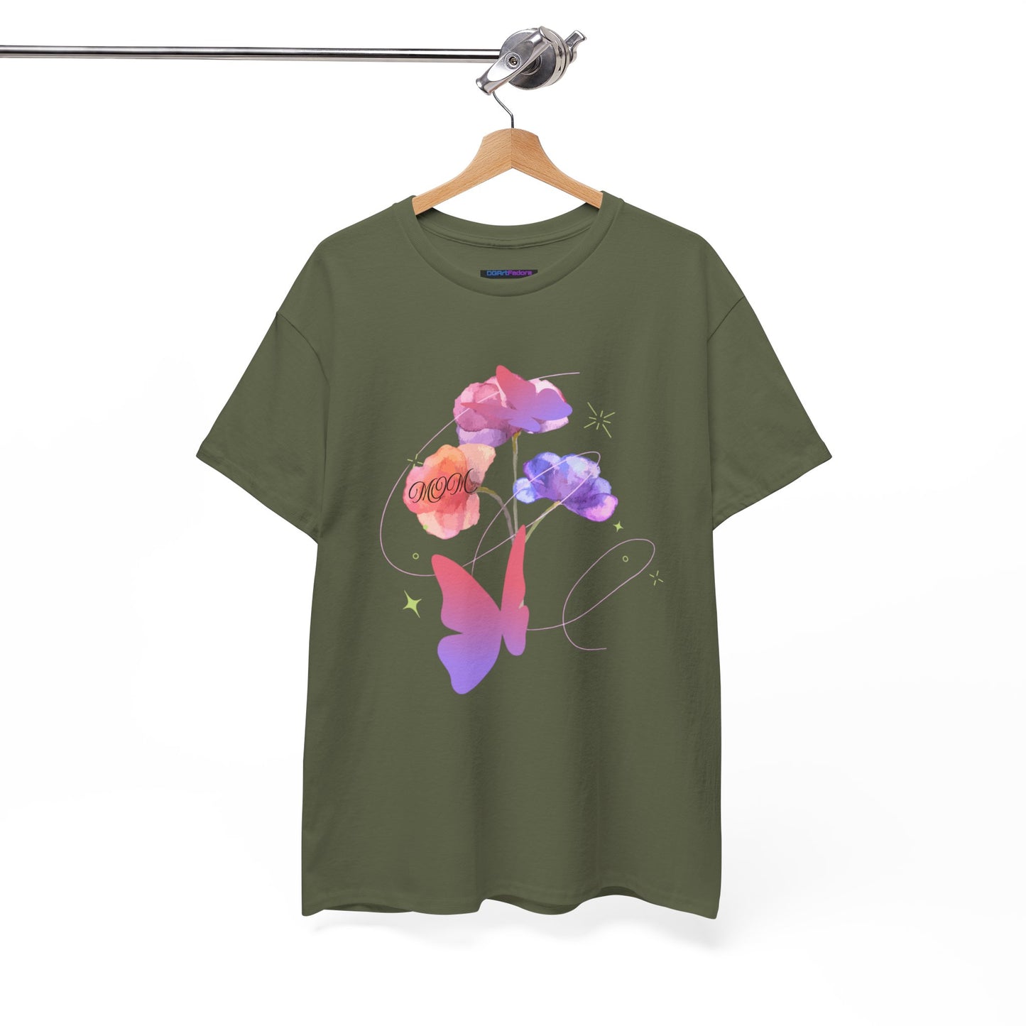 Dreamy Watercolor Flowers & Butterfly - Heavy Cotton Tee