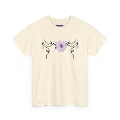Unisex Heavy Cotton Tee - Doves with Flower