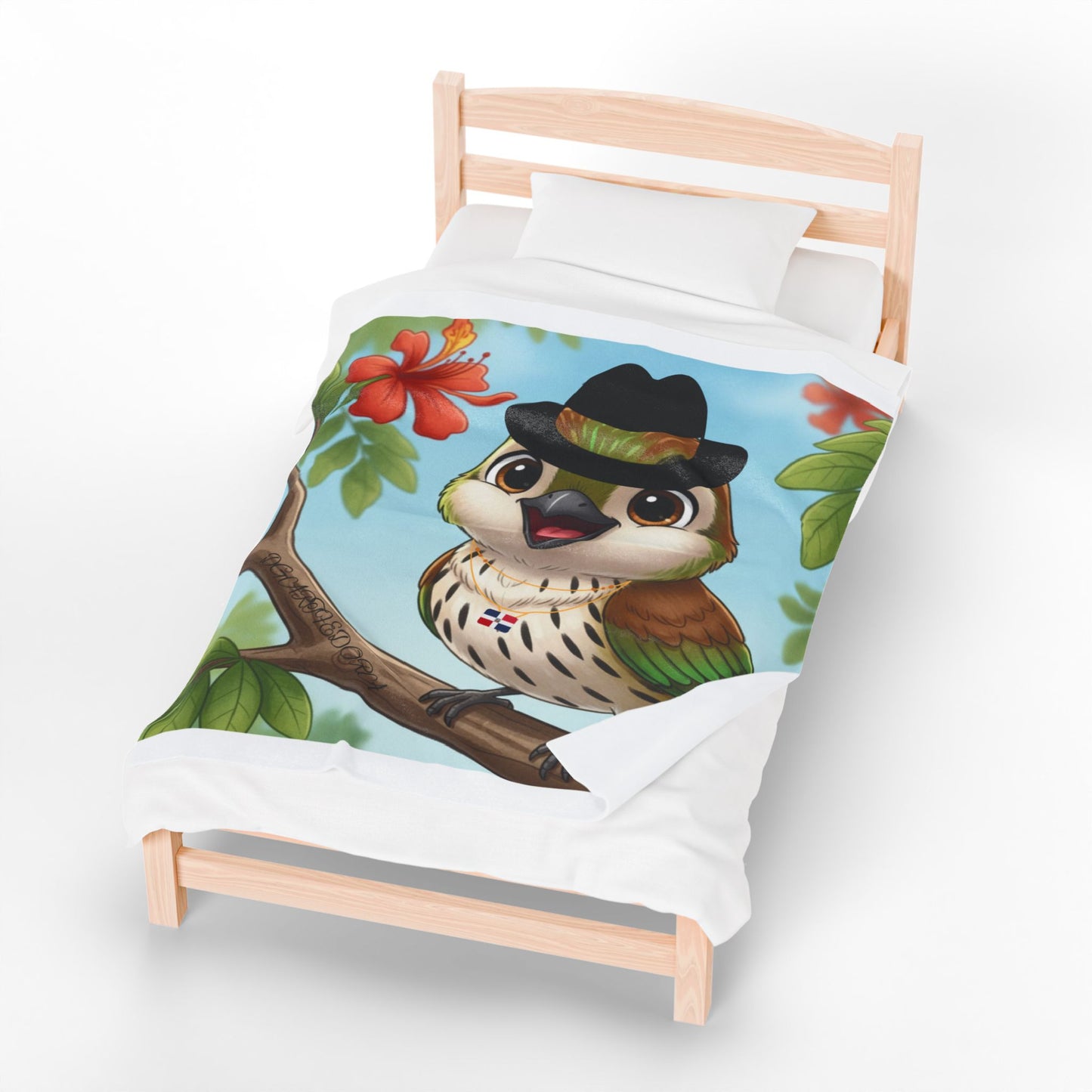 Velveteen Plush Blanket Cigüita the Palmchat