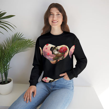 Unisex Heavy Blend Crewneck Sweatshirt San Valentin heart with ciguita.