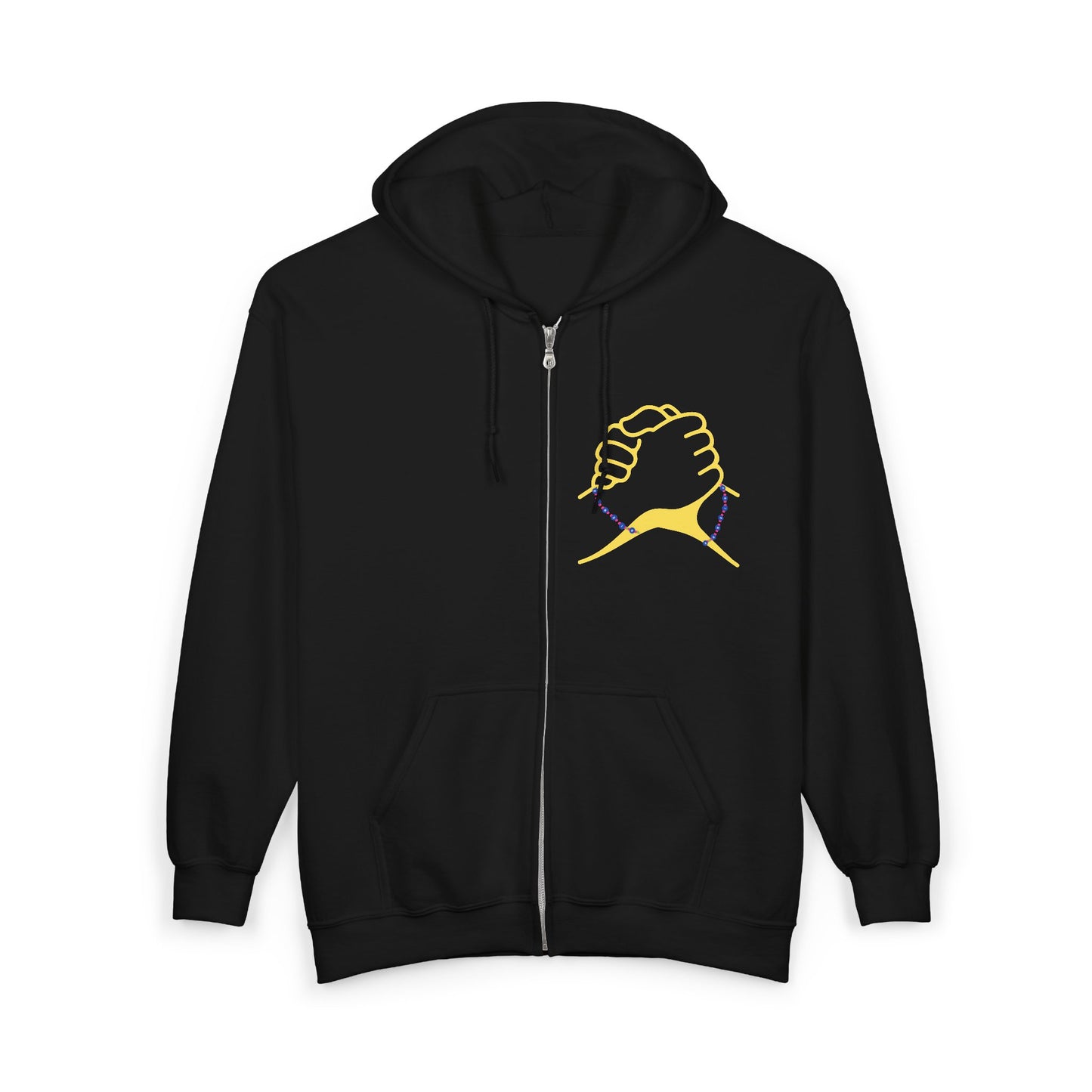 Unisex Heavy Blend Full Zip Hooded Sweatshirt Hand Shake and Friendship Quote