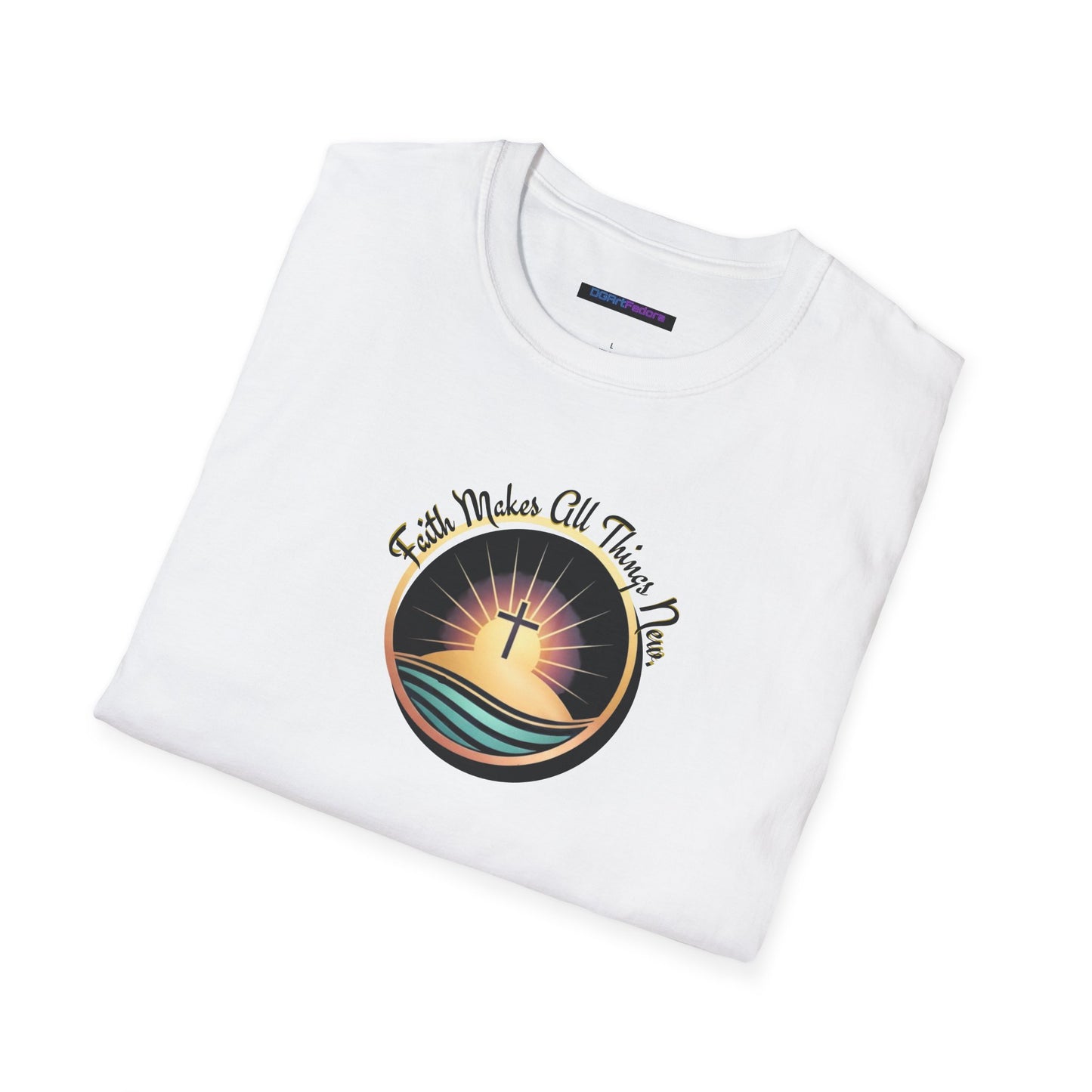 Unisex Softstyle T-Shirt - Shining Cross, Faith Makes All Things New