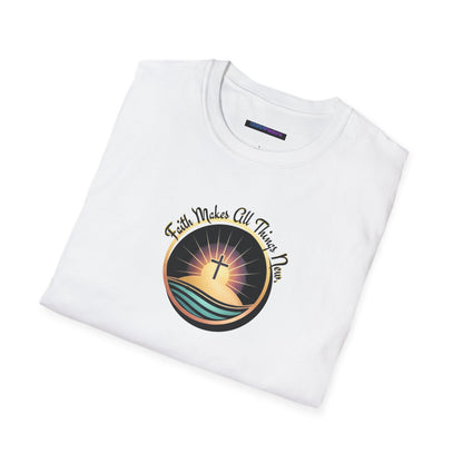 Unisex Softstyle T-Shirt - Shining Cross, Faith Makes All Things New