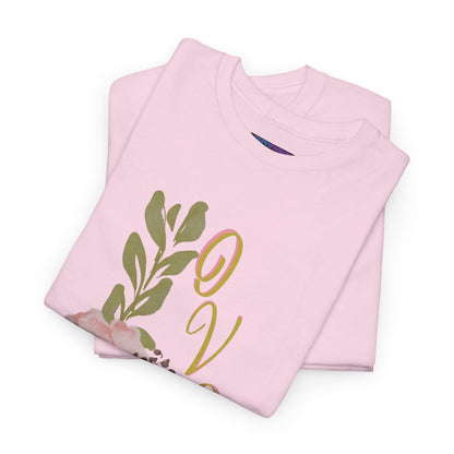 Floral “Love” Design - Unisex Heavy Cotton Tee