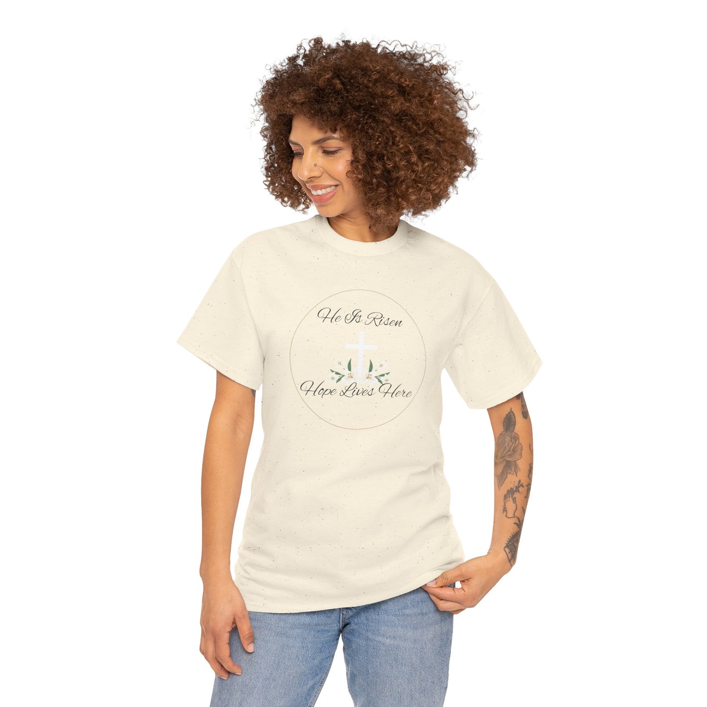Unisex Heavy Cotton – He is Risen, Hope Lives Here