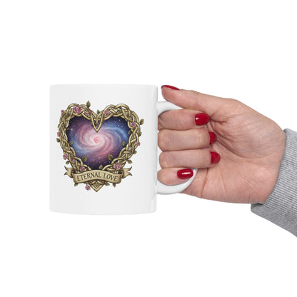 Ceramic Mug, (11oz, 15oz) Infinity Heart on Both Sides