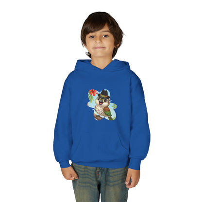 Youth Heavy Blend Hooded Sweatshirt Cigüita the Palmchat