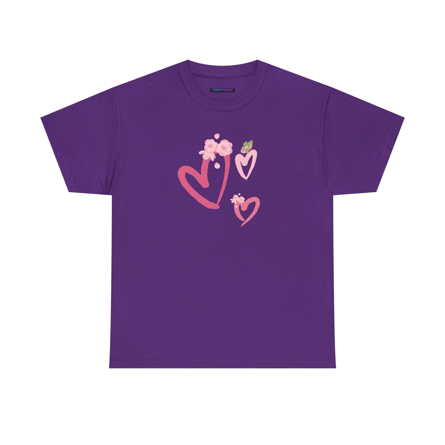 Unisex Heavy Cotton Tee Hearts Adorned