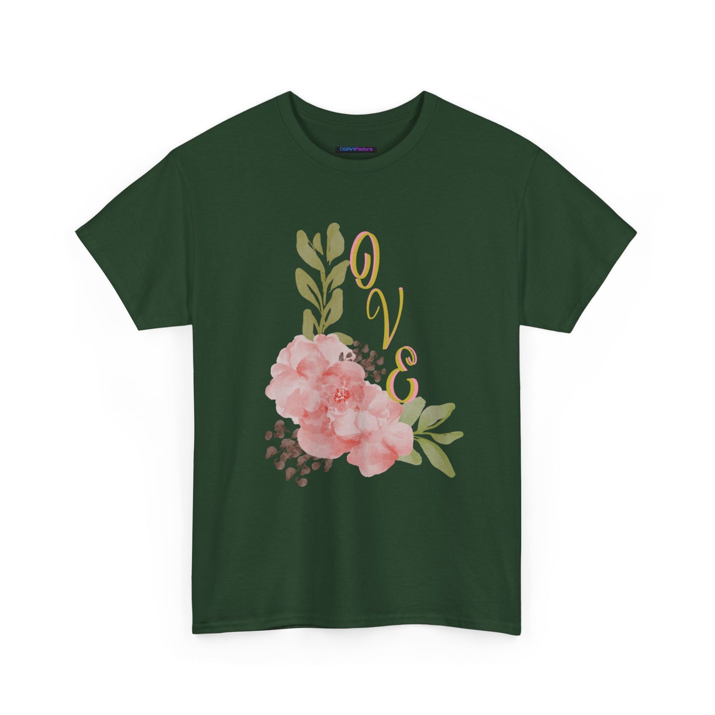 Floral “Love” Design - Unisex Heavy Cotton Tee