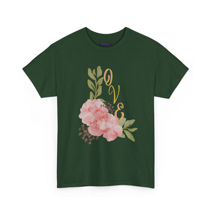 Floral “Love” Design - Unisex Heavy Cotton Tee