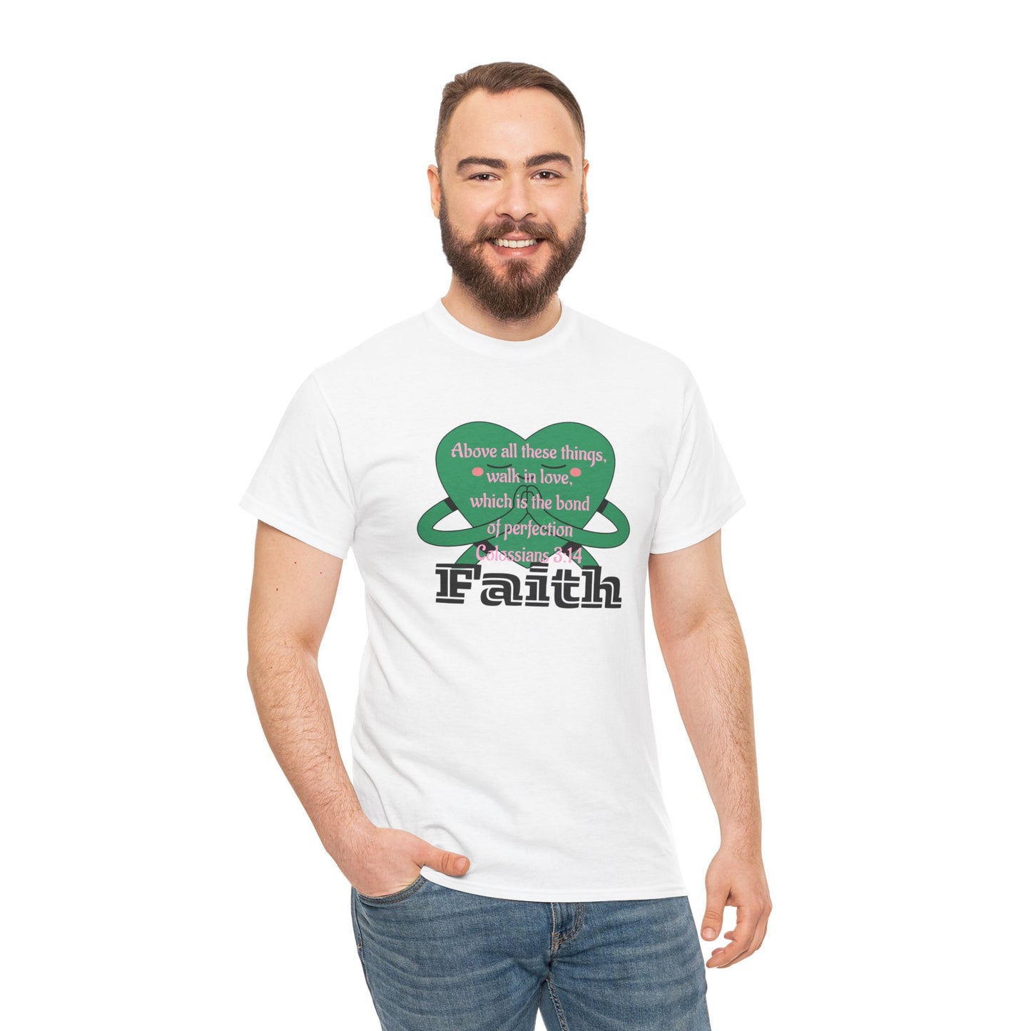 Unisex Heavy Cotton Tee -Faith, Colossians 3:14