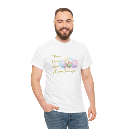 Unisex Heavy Cotton Tee - Easter, Joy, Love, & New Beginnings (Spanish Version)
