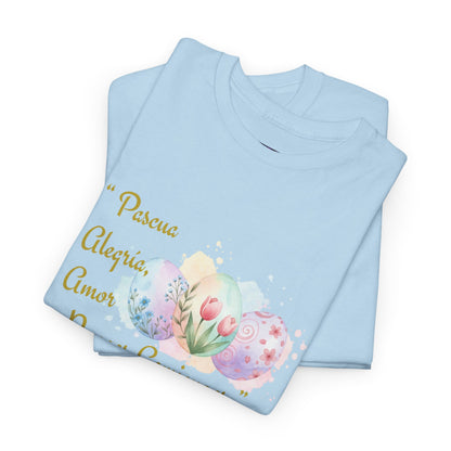 Unisex Heavy Cotton Tee - Easter, Joy, Love, & New Beginnings (Spanish Version)