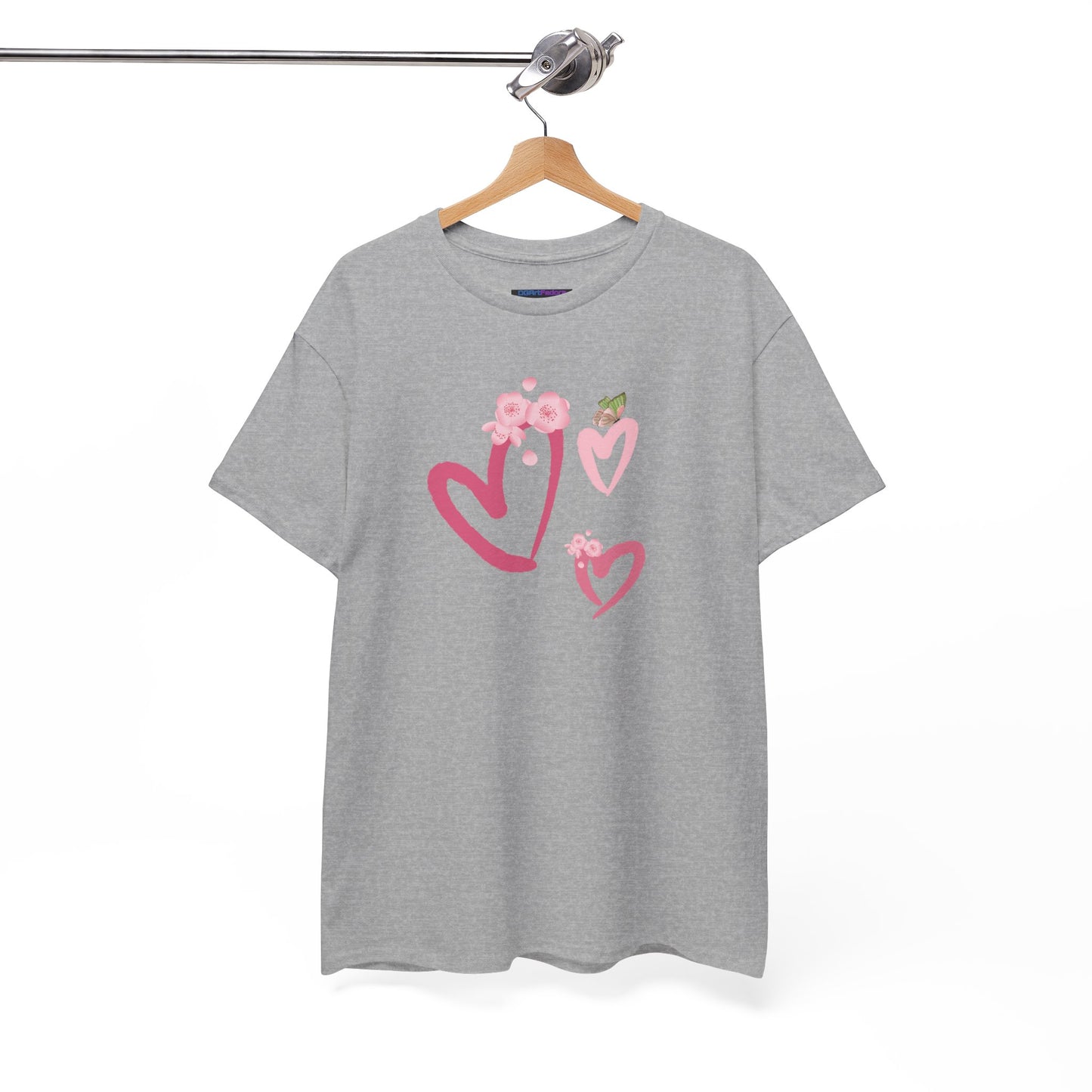 Unisex Heavy Cotton Tee Hearts Adorned