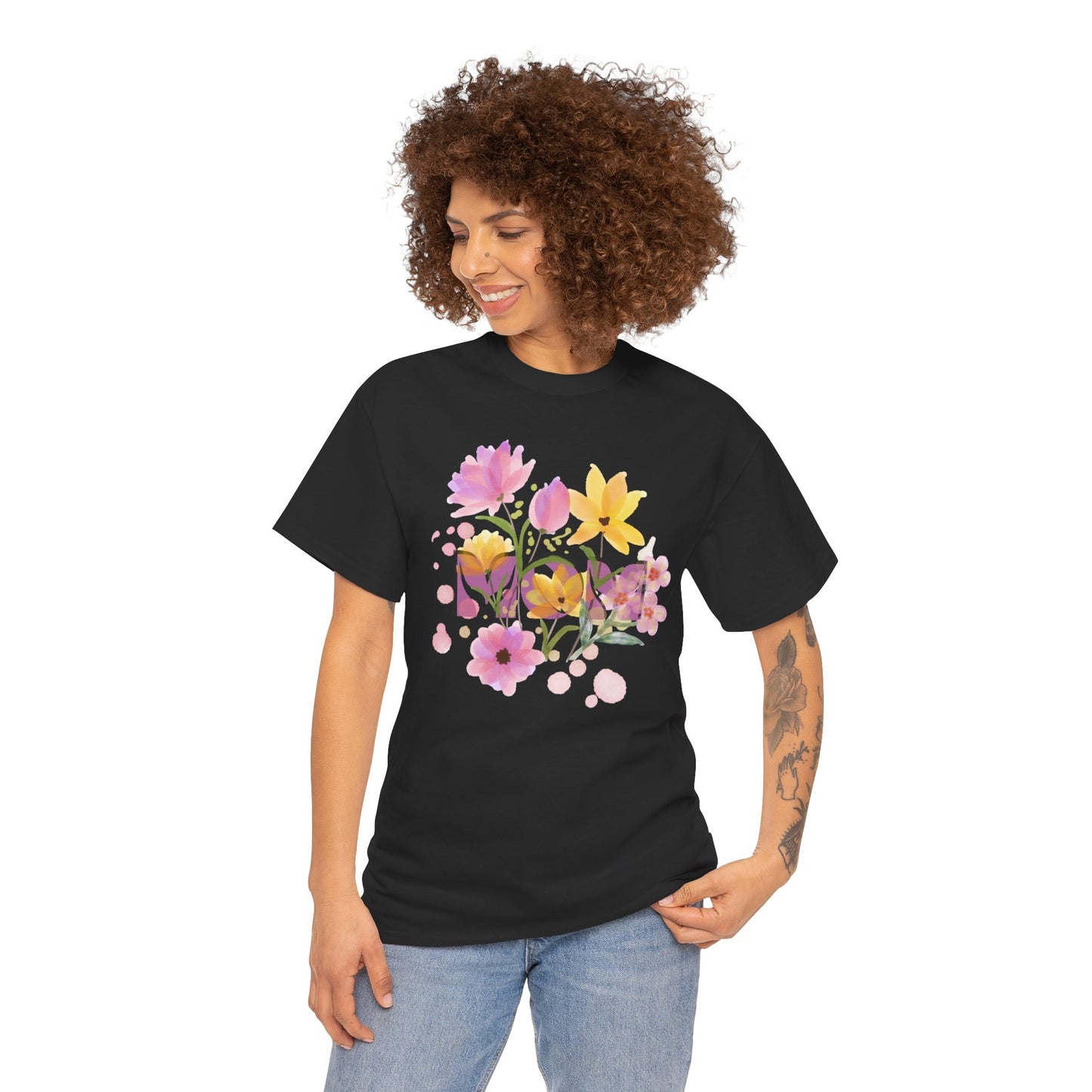 Soft Floral Mom Tribute Design - Heavy Cotton Tee