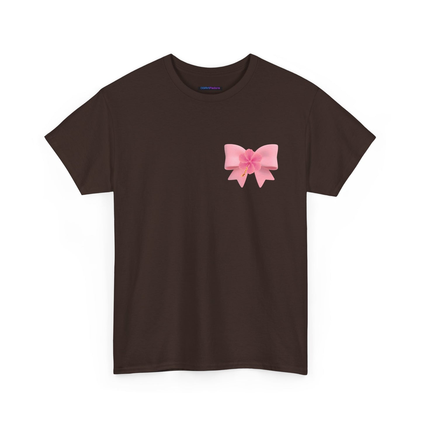 Cute Pink Bow with Flower Accent - Heavy Cotton Tee