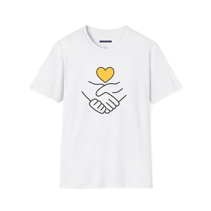 Unisex Softstyle T-Shirt Clasped Hands with Heart