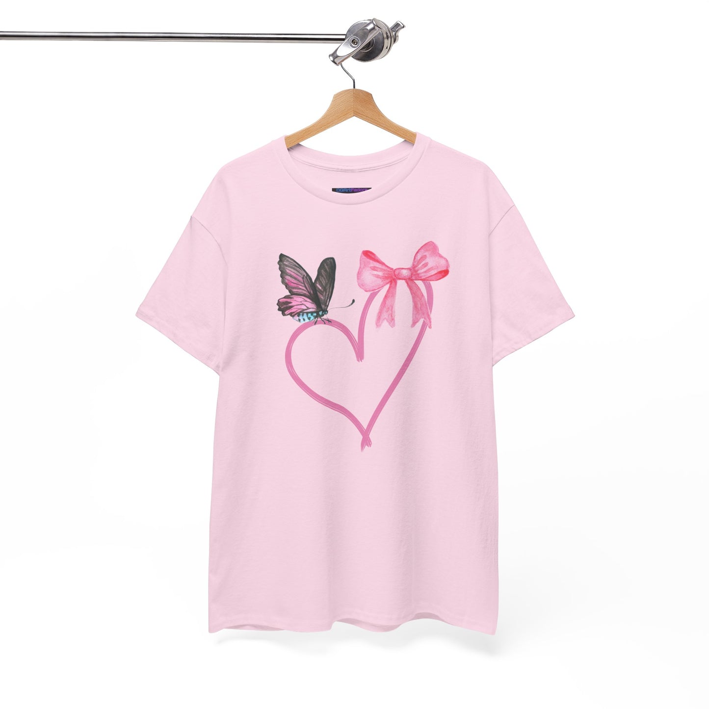 Unisex Heavy Cotton Tee Heart & Butterfly