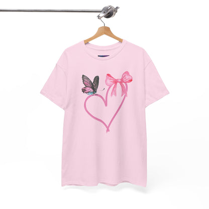 Unisex Heavy Cotton Tee Heart & Butterfly