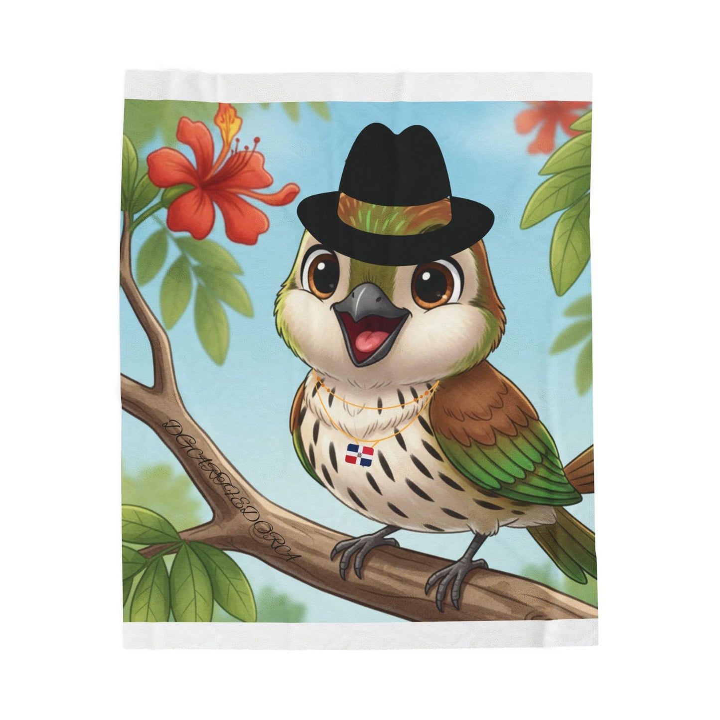 Velveteen Plush Blanket Cigüita the Palmchat