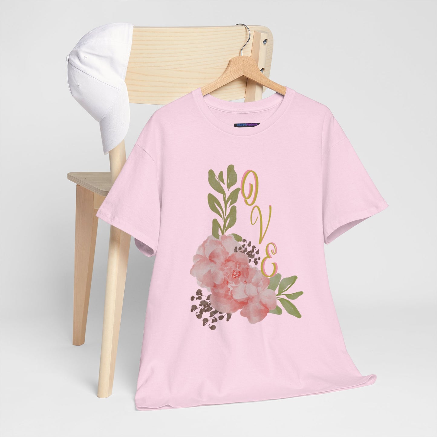Floral “Love” Design - Unisex Heavy Cotton Tee
