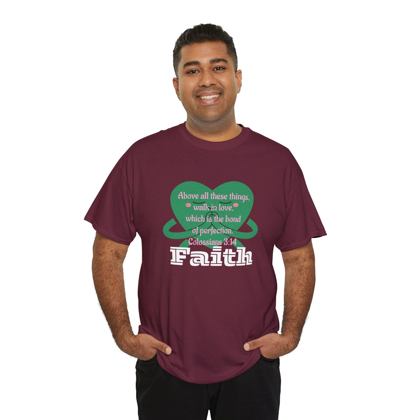 Unisex Heavy Cotton Tee -Faith, Colossians 3:14