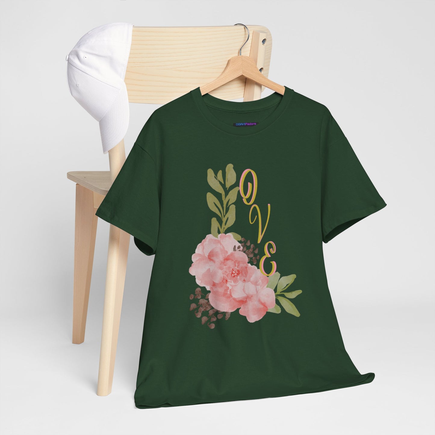 Floral “Love” Design - Unisex Heavy Cotton Tee
