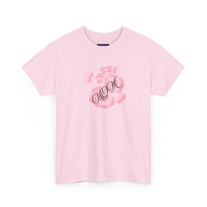 Stylish Mom Lettering with Pink Flowers - Heavy Cotton Tee