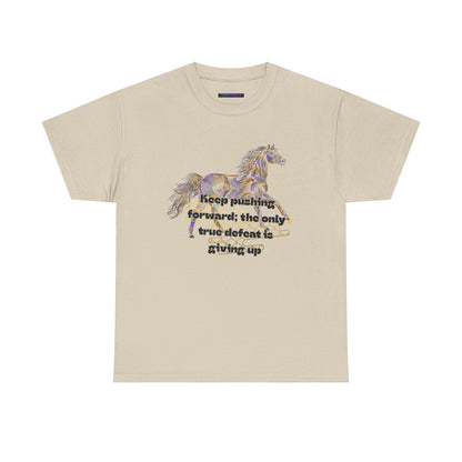 Unisex Heavy Cotton Tee Horse with a Quote Inspiring Success