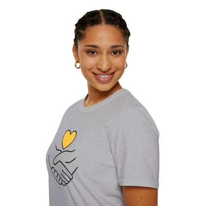 Unisex Softstyle T-Shirt Clasped Hands with Heart