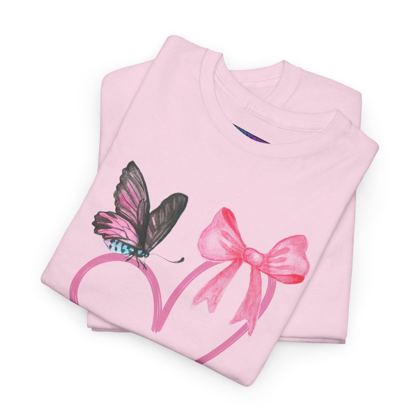 Unisex Heavy Cotton Tee Heart & Butterfly
