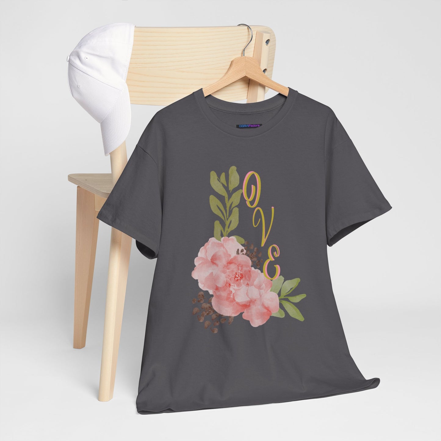 Floral “Love” Design - Unisex Heavy Cotton Tee