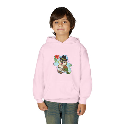 Youth Heavy Blend Hooded Sweatshirt Cigüita the Palmchat