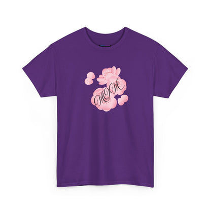 Stylish Mom Lettering with Pink Flowers - Heavy Cotton Tee
