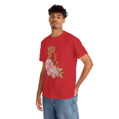 Floral “Love” Design - Unisex Heavy Cotton Tee