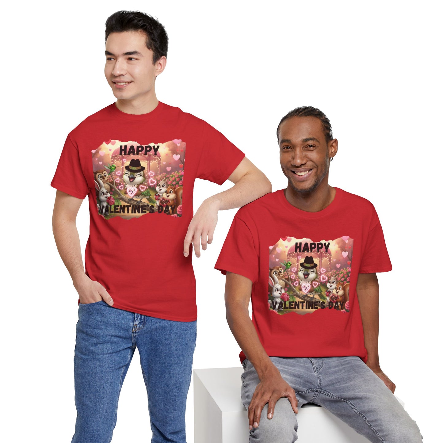 Unisex Heavy Cotton Tee Valentine's Day Ciguita and Friends