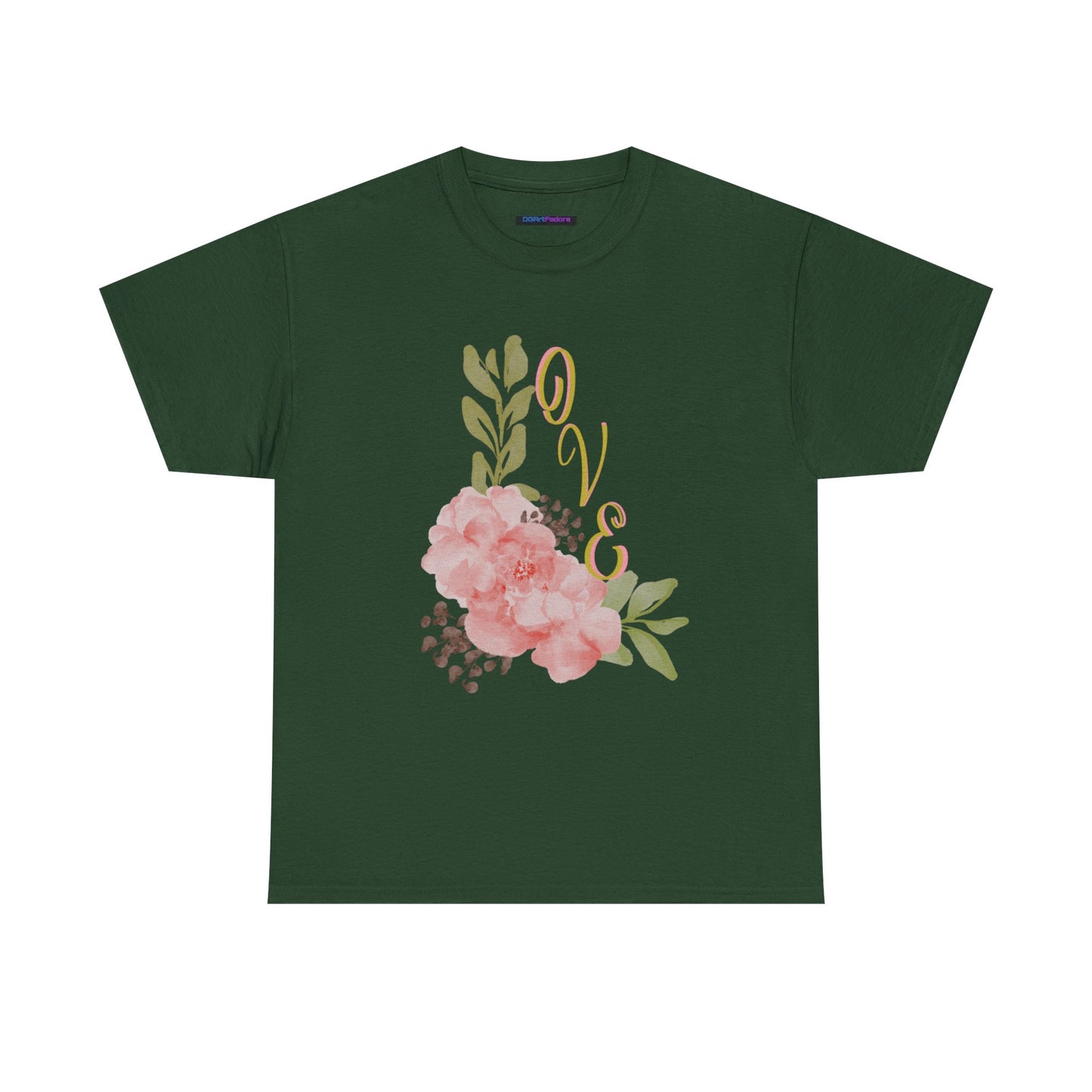 Floral “Love” Design - Unisex Heavy Cotton Tee