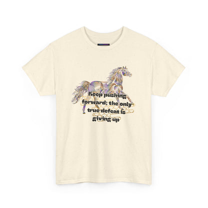 Unisex Heavy Cotton Tee Horse with a Quote Inspiring Success