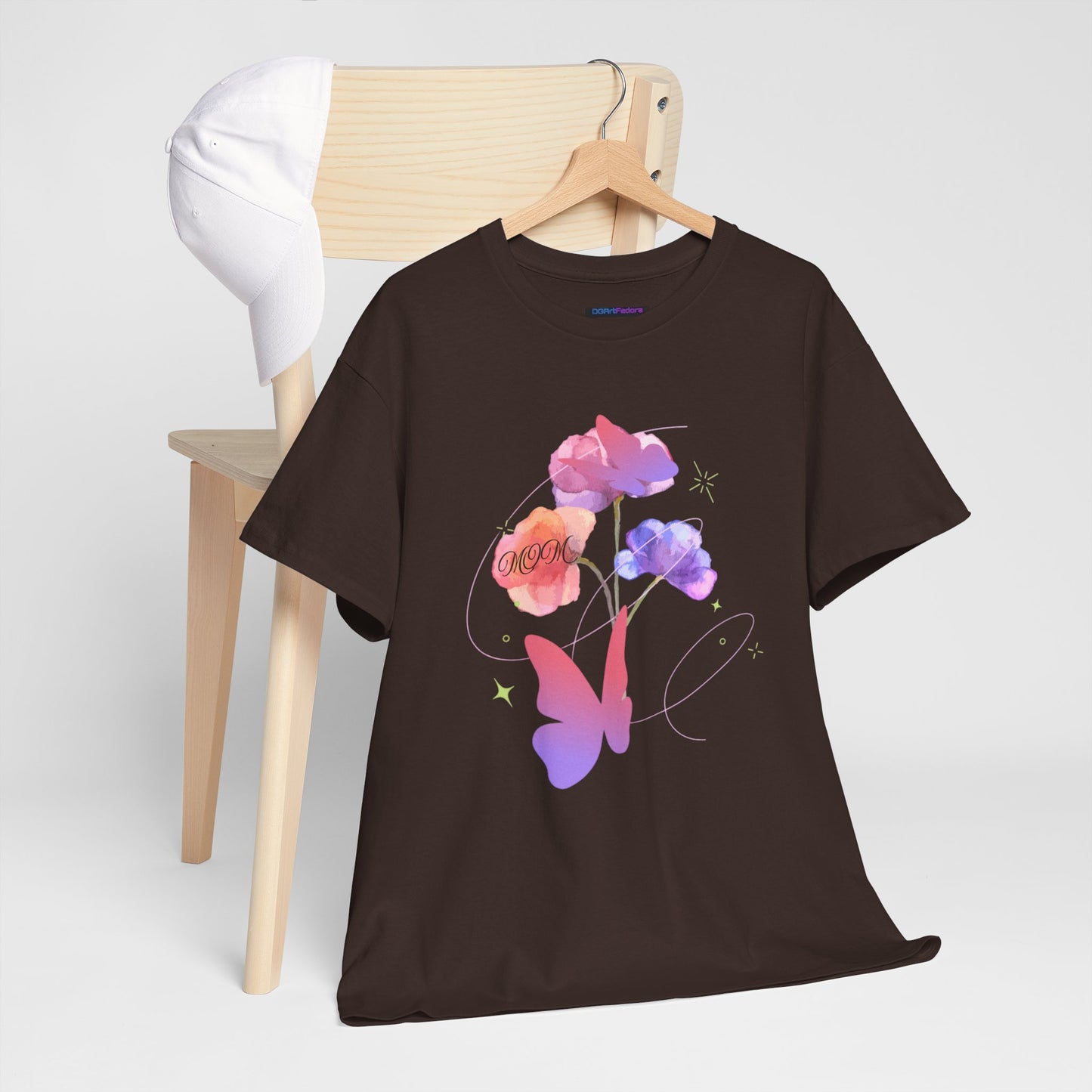 Dreamy Watercolor Flowers & Butterfly - Heavy Cotton Tee