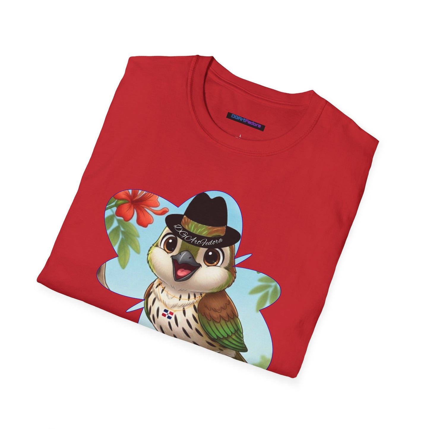 Unisex Softstyle T-Shirt of Ciguita on a Flamboyan Tree