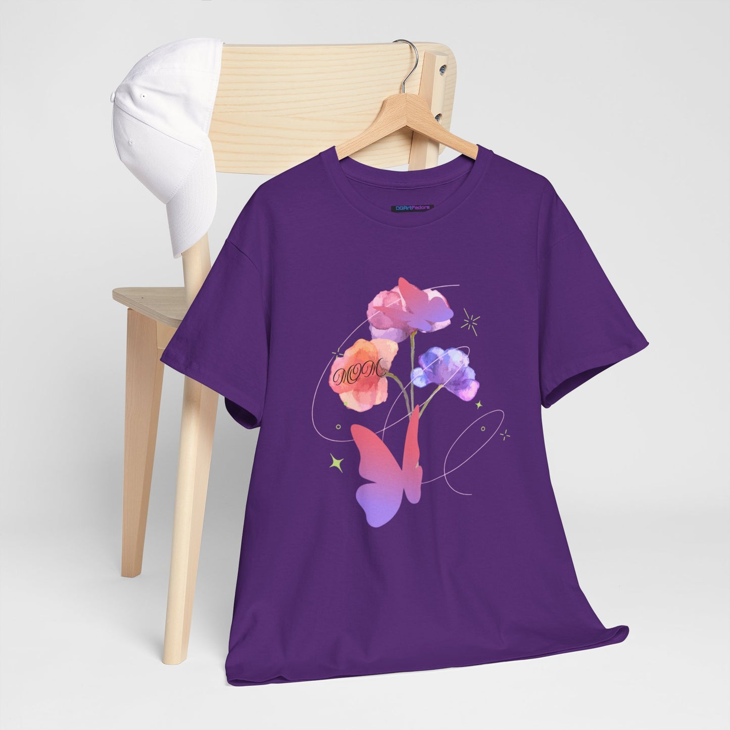 Dreamy Watercolor Flowers & Butterfly - Heavy Cotton Tee