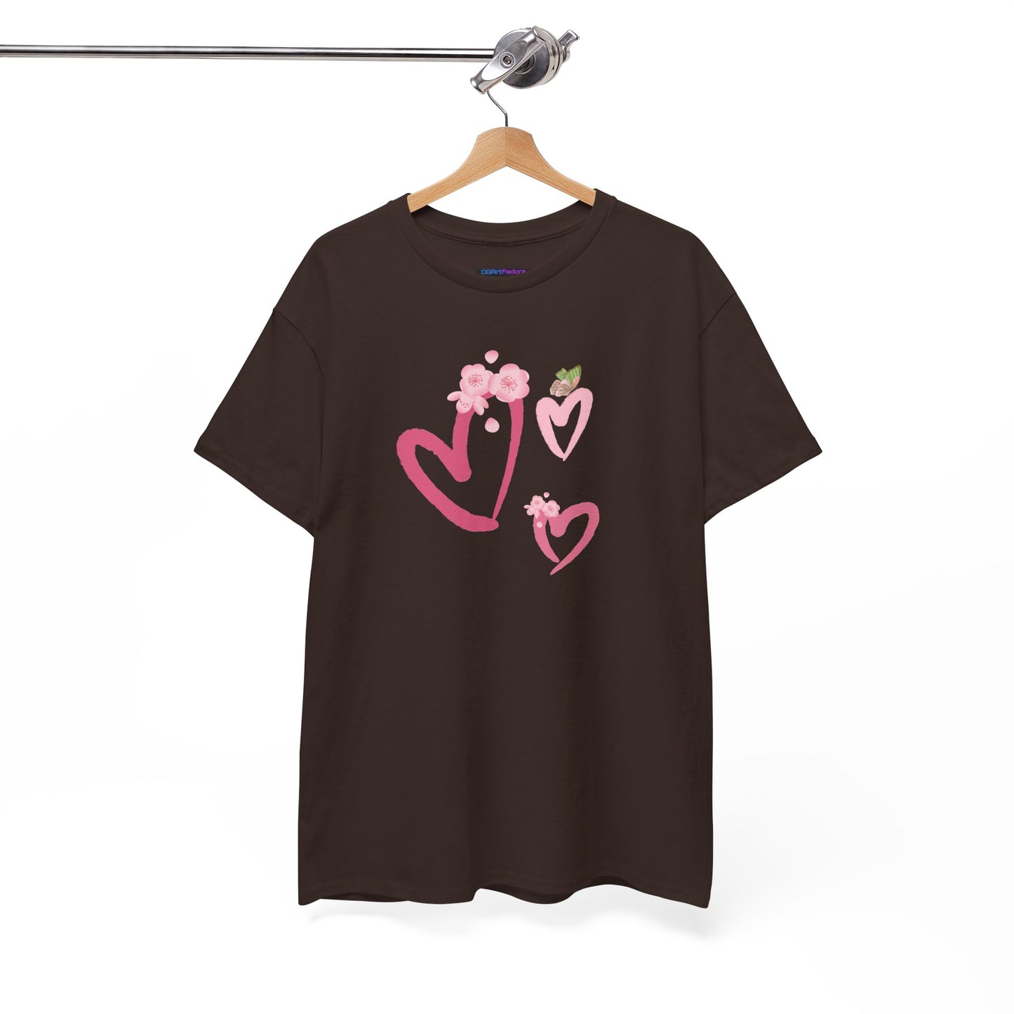 Unisex Heavy Cotton Tee Hearts Adorned