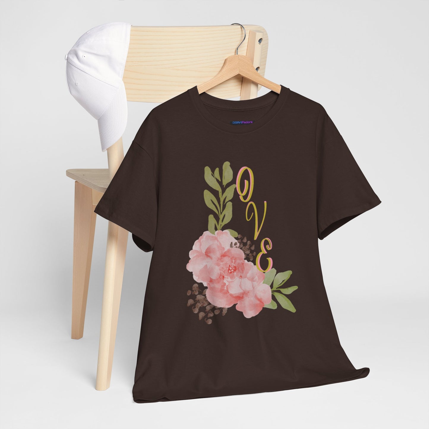 Floral “Love” Design - Unisex Heavy Cotton Tee