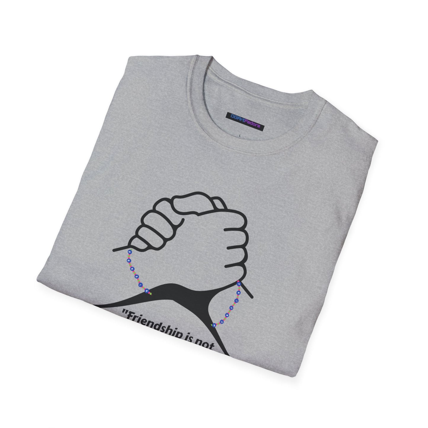 Unisex Softstyle T-Shirt Clasped Hands with Quote of Friendship