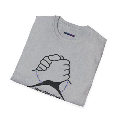 Unisex Softstyle T-Shirt Clasped Hands with Quote of Friendship